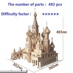 Lingduan Innovative New Favorable Imaginative DIY Difficult 3D Simulation Model Wooden Puzzle Kit for Children Or Adults Artistic Wooden Toys for Children-Buildings Series Castle （492 Components）  B073WZJD66